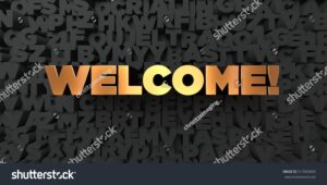 stock photo welcome gold text on black background d rendered royalty free stock picture this image can 517003603